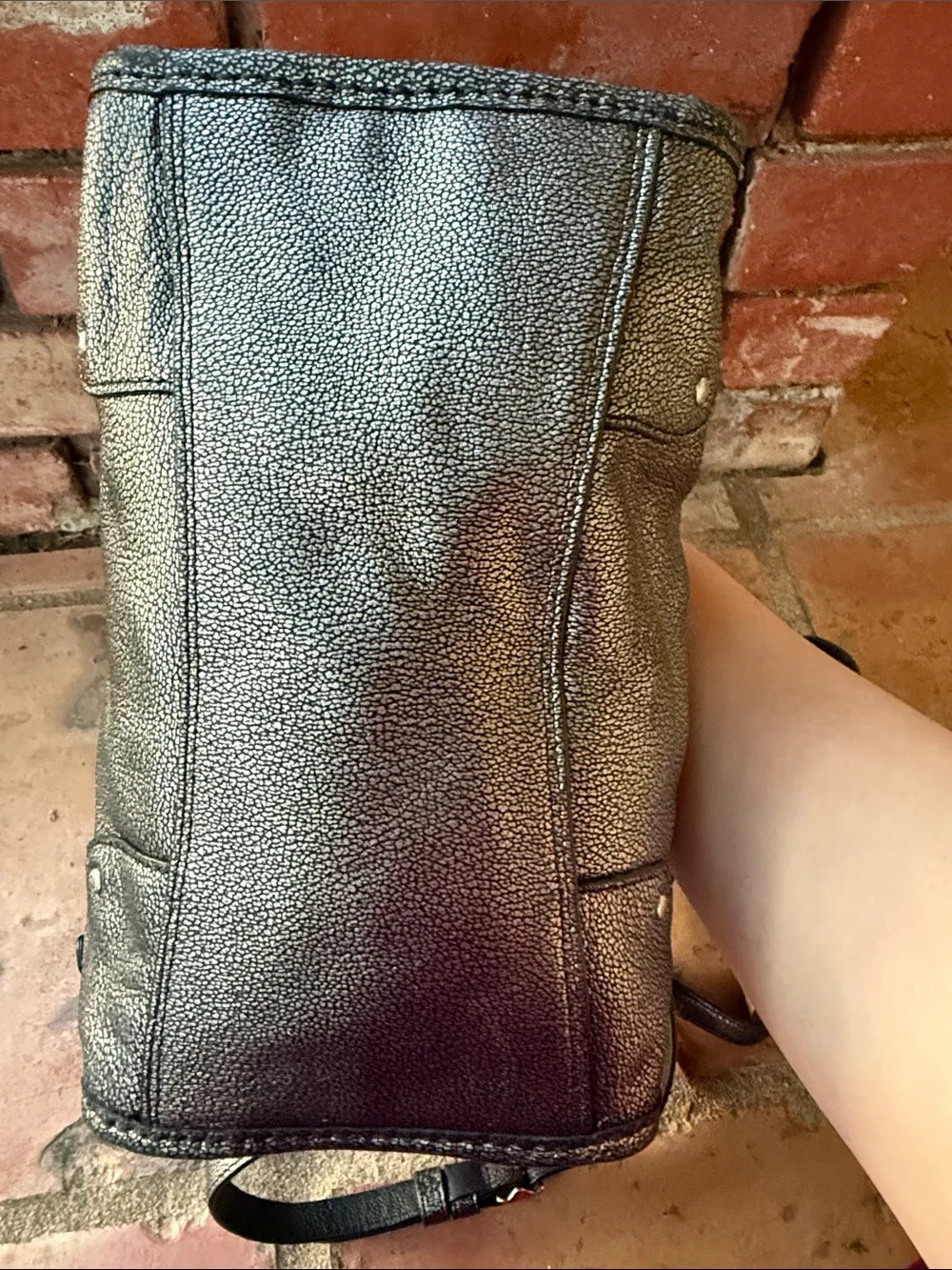 Coach Gunmetal Metallic Rhyder 24 crossbody- no hang tag!
